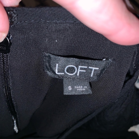 NWOT Loft small black lace adorned shorts romper with elastic waist. - Picture 7 of 7